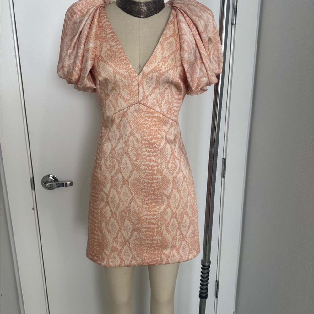 Elegant Peach Patterned Dress